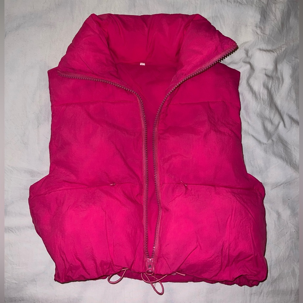 Pink puffer vest